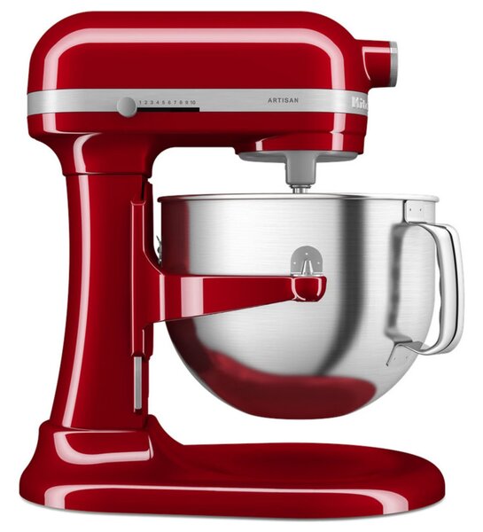 Планетарен миксер KitchenAid Artisan 5KSM70SHXEER, 375 W, 6.6 л, 11 скорости, 67 точки на допир, Повдигане на купата, Специална скорост Fold, Flex Edge, Червен