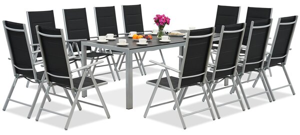 Алуминиеви градински мебели Garden Point с голяма маса Polywood Verona за 12 души