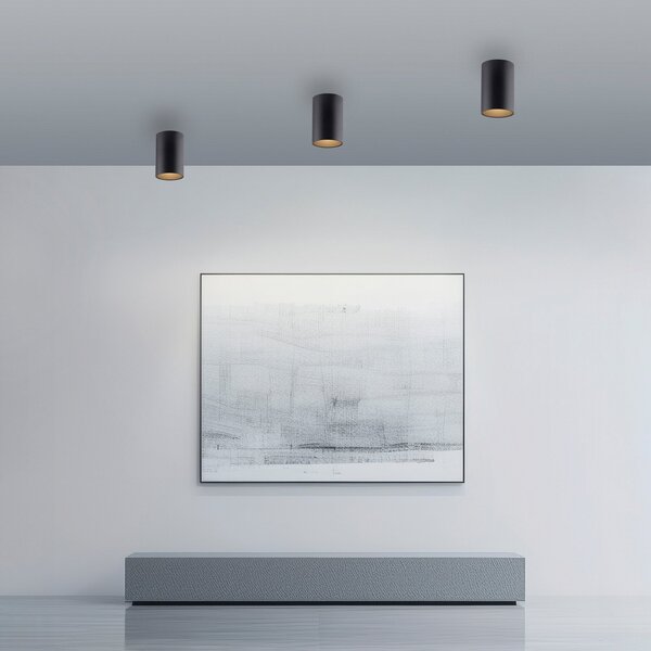 PURE LED лампа за баня Point, черна, Ø 6 cm, метал, IP44, Затъмняване, Черен, Баня, Метал, Модерен