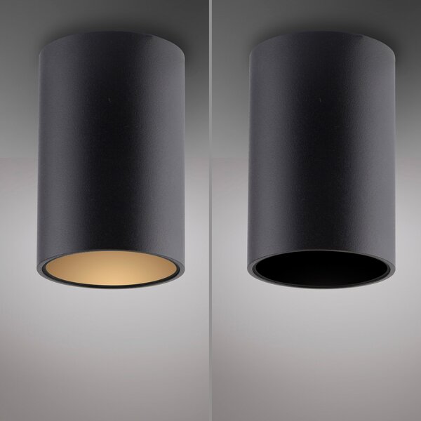 PURE LED лампа за баня Point, черна, Ø 6 cm, метал, IP44, Затъмняване, Черен, Баня, Метал, Модерен