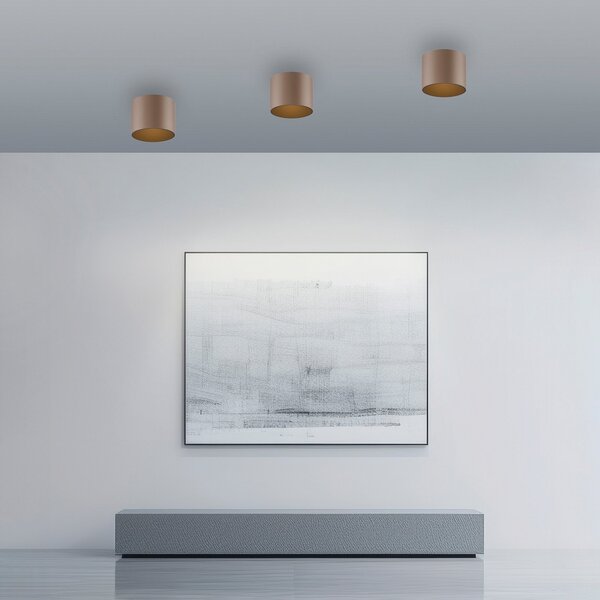 PURE LED лампа за баня Point, бронзов цвят, Ø 18 cm, IP44, Затъмняване, Бронзов / античен месинг, Баня, Метал, Модерен