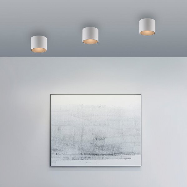 PURE LED лампа за баня Point, бяла, Ø 18 см, метал, IP44, Затъмняване, Бял, Баня, Метал, Модерен