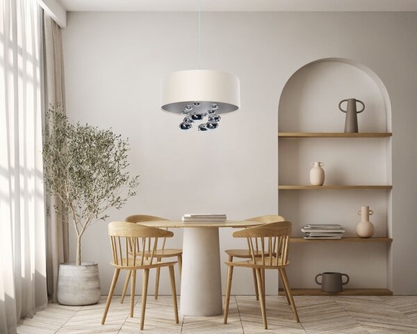 Полилей на кабел BUBBLE 1xE27/60W/230V Ø 40 см бежов