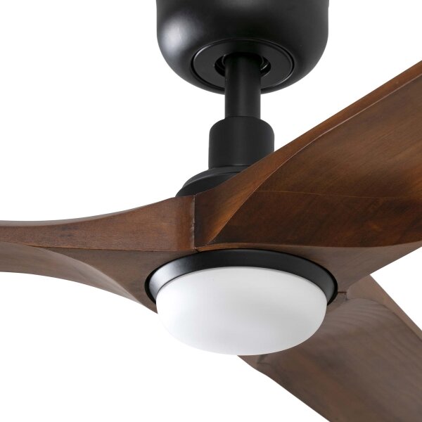 FARO 33809WT1S-LED Димируем вентилатор HEYWOOD L 10 W/230 V CCT Ø 132 см дърво/черно WT+DO