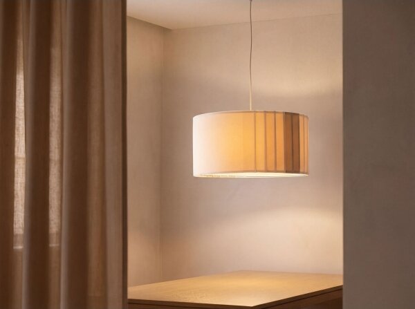 Полилей на кабел STRIPES 1xE27/60W/230V Ø 40 см кремав