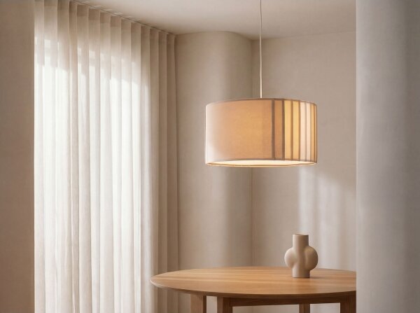 Полилей на кабел STRIPES 1xE27/60W/230V Ø 60 см бежов