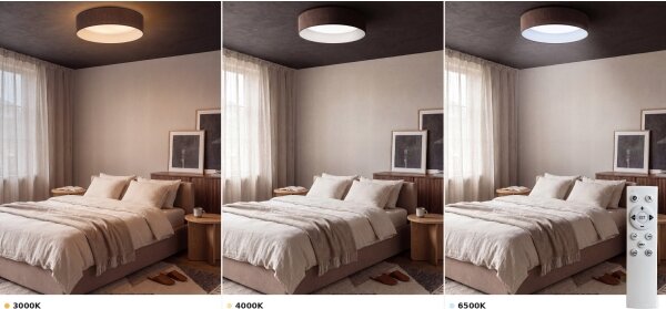 Brilagi - димируемо LED осветително тяло VELVET SM. VARI 24W/230V 3000-6500K Ø 45 см кафяво + дистанционно управление
