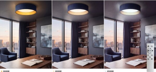 Brilagi-LED Димируемо осветително тяло VELVET SM. VARI 24W/230V 3000–6500K Ø45 см син/златист + дистанционно управление