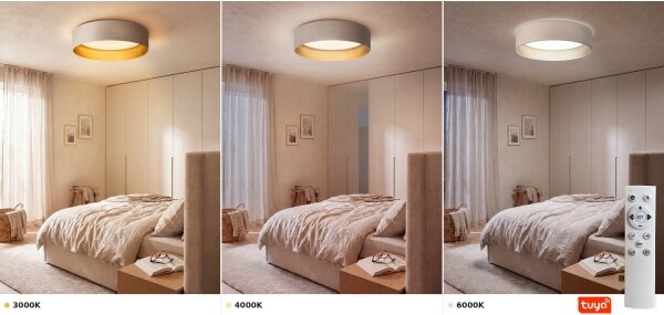 BRILAGI-LED Димируемо осветително тяло VEL. SM. ST. 36W/230V 3000-6000K пр. 55 см крем./злато WT+DO