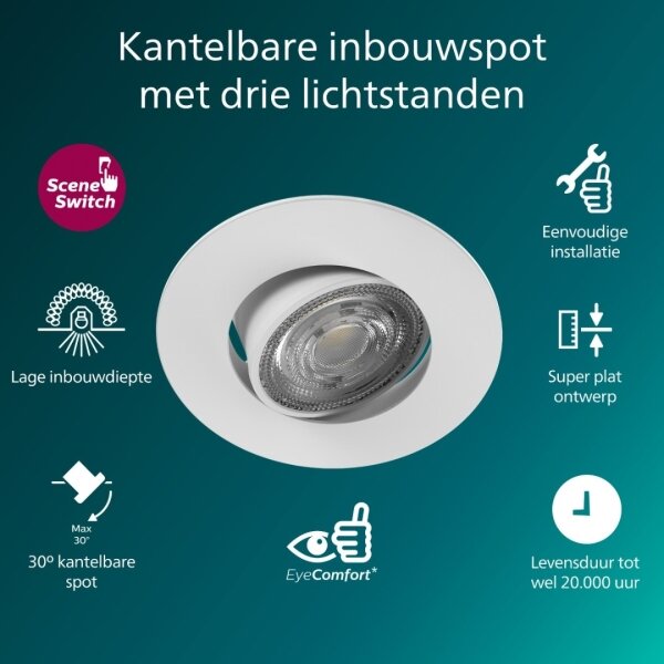 Philips - димируемо вградено LED осветително тяло CILANTRO LED/5W/230V 4000K бяло
