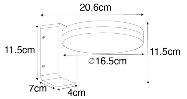 Модерен външен аплик черен с LED IP54 - Esmee