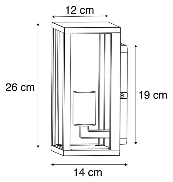 Смарт стенна лампа черна 26 см IP44 с Wifi ST64 - Charlois