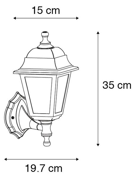 Смарт външен аплик черен IP44 с WiFi ST64 - Capital