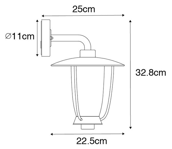 Модерна външна стенна лампа черна IP44 - Khana