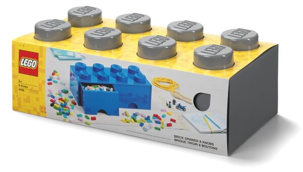Детска тъмносива кутия за съхранение с 2 чекмеджета - LEGO®