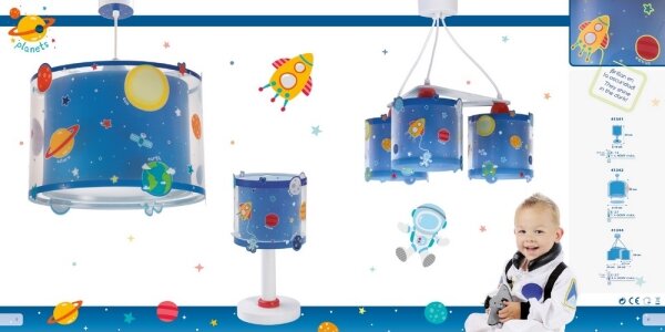 Dalber D-41342 - Детски Полилей PLANETS 1xE27/60W/230V