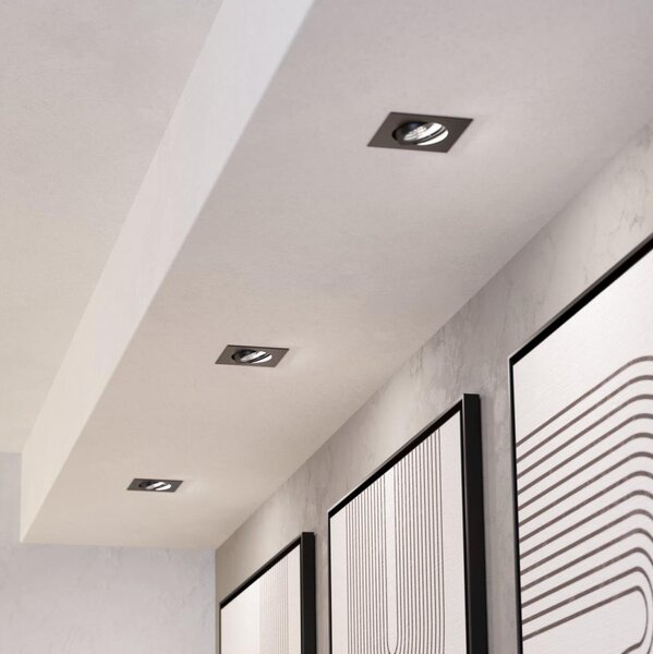 Eglo 902284-Комплект 3xLED вградено таванно осветително тяло SALICETO LED/4,8W/230V 8,8x8,8cm черно