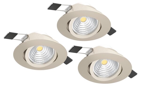 Eglo 902282 - комплект 3xLED димируемо таванно осветително тяло SALICETO LED/6,4W/230V Ø8,8cm хром