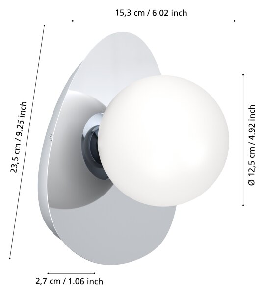 Eglo 902095 - LED стенна лампа за баня CASTROVIDO 1xG9/4,2W/230V IP44 хром