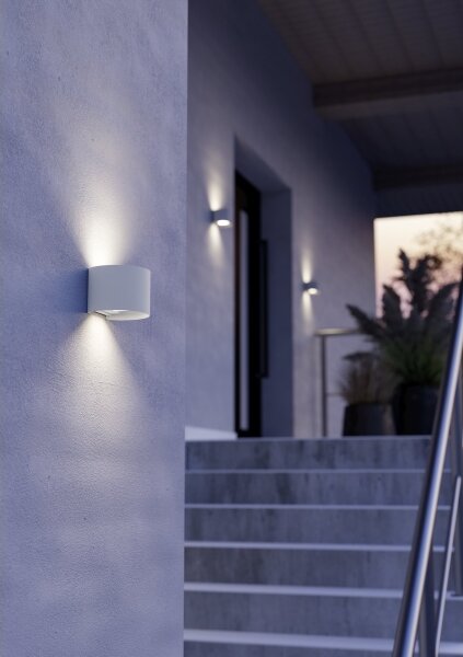 Eglo 901843 - LED външно стенно осветително тяло CALPINO 2xLED/2,8W/230V IP54 бяло