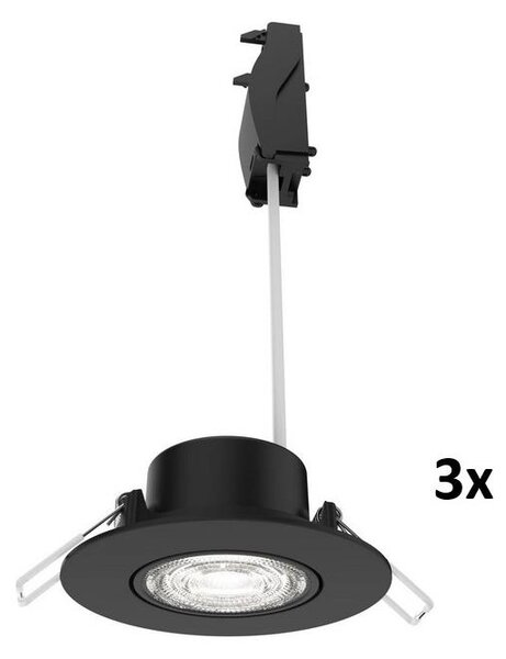 Philips - Комплект 3x димируеми вградени таванни осветителни тела CILANTRO LED/5W/230V 4000K черно