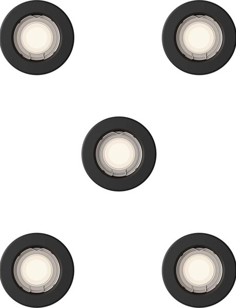 Philips - Комплект от 5 вградени таванни осветителни тела PERIDOT 1xGU10/7W/230V черни