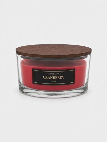 Sinsay - Ароматна свещ с дървен фитил Cranberry - кларет