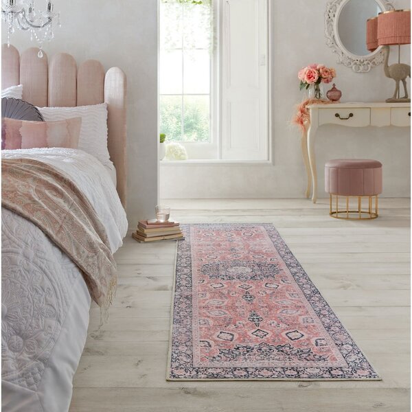 Розов миещ се килим 60x230 cm FOLD Somerton - Flair Rugs