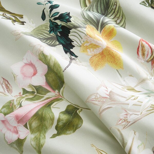 Светлозелено двойно памучно спално бельо 200x200 cm Exotic Floral – RHS