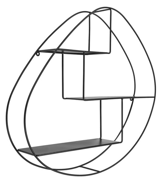 Черен метален стенен рафт на няколко нива 60 cm Wrexham – House Nordic