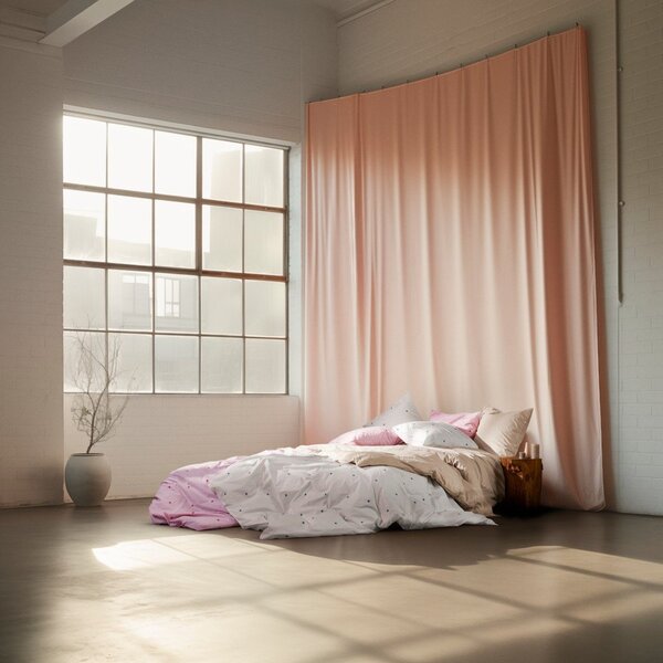 Бяло двойно удължено спално бельо от памук перкал 200x220 cm Daisy – JUNA