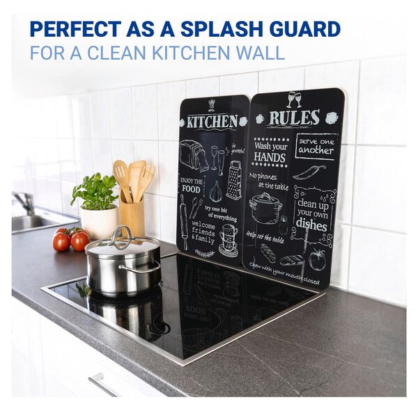Капаци за печка 2 бр. от закалено стъкло 52x30 cm Kitchen Rules – Maximex
