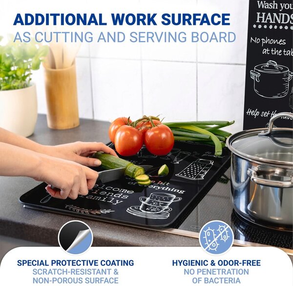 Капаци за печка 2 бр. от закалено стъкло 52x30 cm Kitchen Rules – Maximex