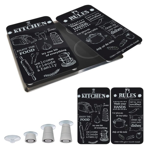 Капаци за печка 2 бр. от закалено стъкло 52x30 cm Kitchen Rules – Maximex