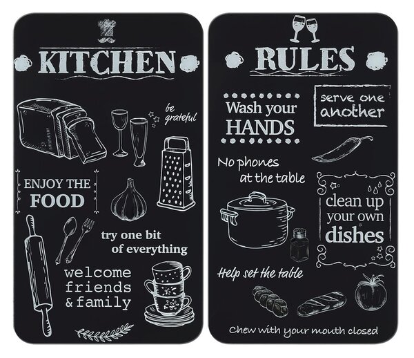 Капаци за печка 2 бр. от закалено стъкло 52x30 cm Kitchen Rules – Maximex
