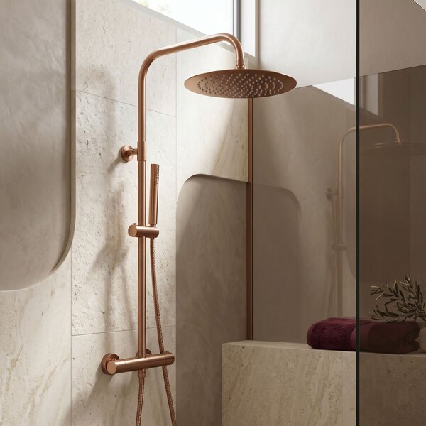 Кръгла душ глава REA JS-P014BRG 30cm Brush Copper