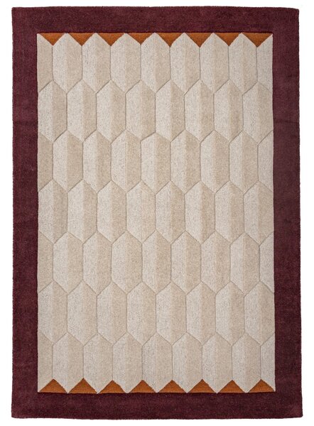 Килим Apex Border Wool, вишневочервен, 120x170 см