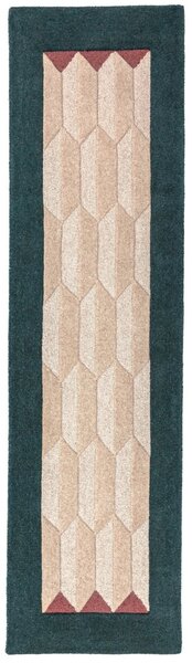 Килим за коридор Apex Border Wool, тюркоазен, 60x230 см