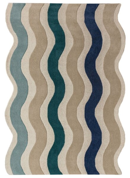 Covor Cascade Wool Albastru 140x200 cm