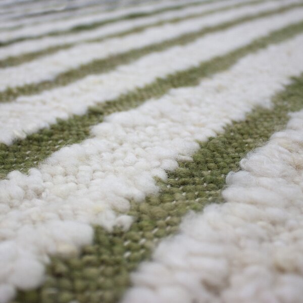 Covor Boucle Wool Frame Verde 140x200 cm