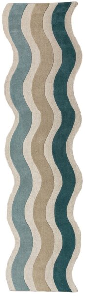 Covor traversa Cascade Wool Albastru 80x300 cm