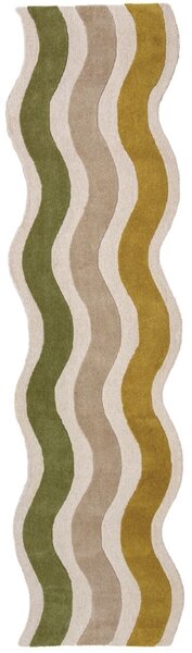 Covor traversa Cascade Wool Verde 80x300 cm