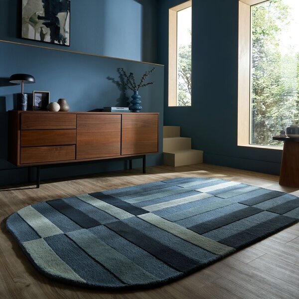 Covor oval Eldon Albastru 140x200 cm