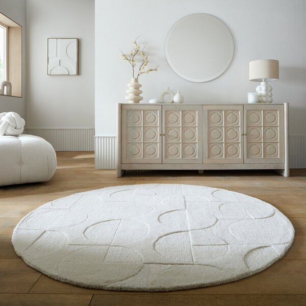 Covor rotund Gigi Ivoar 160x160 cm