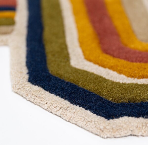 Covor Lattice Shaped Wool Teracota 140x200 cm