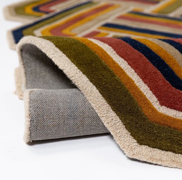 Covor Lattice Shaped Wool Teracota 140x200 cm