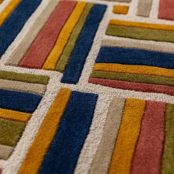 Covor Lattice Shaped Wool Teracota 140x200 cm