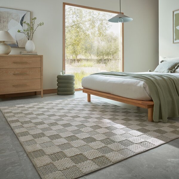 Covor Muted Checkerboard Verde 116x170 cm