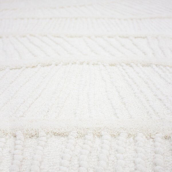 Covor Sculptured Wave Alb 140x200 cm