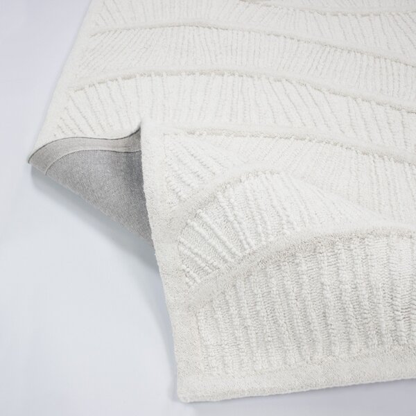 Covor Sculptured Wave Alb 140x200 cm